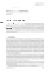 RAND Journal of Economics Vol. 46, No. 1, Spring 2015 pp. 165–185 Investing in a relationship Marina Halac∗