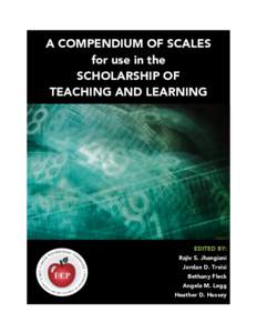 A COMPENDIUM OF SCALES for use in the SCHOLARSHIP OF TEACHING AND LEARNING