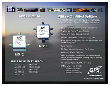 MS12 & MS14  Military Qualified Splitters . . .