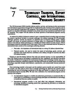 Chapter  7 Technology Transfer, Export Controls, and International