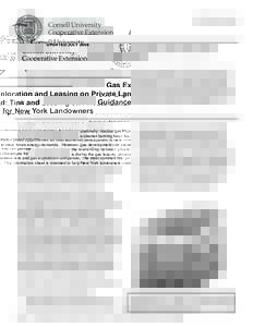 Gas Exploration and Leasing on Private Land: Tips and Guidance for NY Landowners