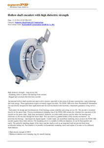 Hollow shaft encoders with high dielectric strength Date: [removed]:05 PM CET Category: Industry, Real Estate & Construction Press release from: Wachendorff Automation GmbH & Co. KG  High dielectric strength – long