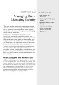 CHAPTER  19 Managing Users, Managing Security