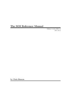 The SOS Reference Manual Edition 2.13 for SOS[removed]by Chris Hanson