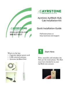 Ayrstone AyrMesh Hub Cab Installation Kit Quick Installation Guide www.ayrstone.com