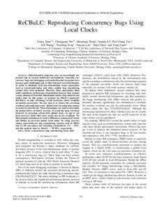 ReCBuLC: Reproducing Concurrency Bugs Using Local Clocks