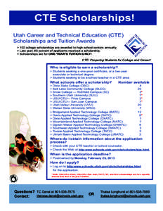 CTE Scholarships flyer 2013