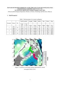 TSUNAMI INUNDATION MODELING ALONG THE EAST COAST OF SABAH, MALAYSIA FOR POTENTIAL EARTHQUAKES IN SULU SEA By NUR INTAN IRZWANEE Nurashid (Tsunami Course, 2011) Malaysian Meteorological Department, Ministry of Science, Te