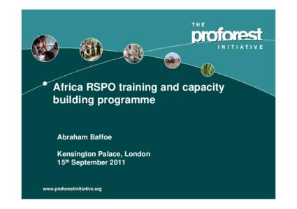 Africa RSPO training and capacity building programme Abraham Baffoe Kensington Palace, London 15th September 2011