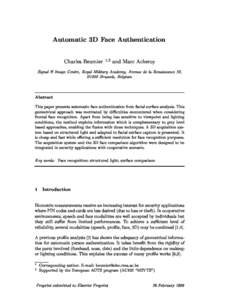 Automatic 3D Face Authentication Charles Beumier 1;2  and Marc Acheroy