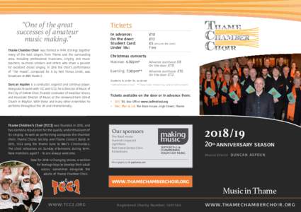 Chamber choir / Choirs / Bob Chilcott / Thame / Vocal music / Oxfordshire / Counties of England