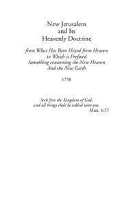 New Jerusalem and Its Heavenly Doctrine