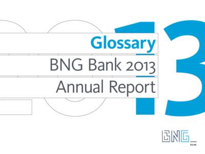 13  Glossary BNG Bank 2013 Annual Report