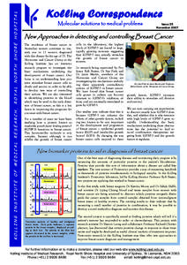 KOLLING INSTITUTE OF MEDICAL RESEARCH, ROYAL NORTH SHORE HOSPITAL  Kolling Correspondence Molecular solutions to medical problems  Issue 25