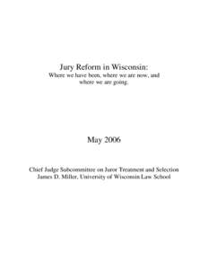Jury Reform in Wisconsin: