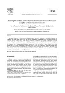 ELSEVIER  Earth and Planetary Science Letters–342 Refining the eustatic sea-level curve since the Last Glacial Maximum using far- and intermediate-field sites