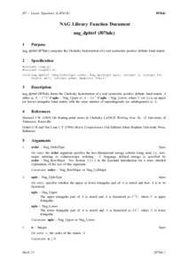 f07 – Linear Equations (LAPACK)  f07hdc NAG Library Function Document nag_dpbtrf (f07hdc)