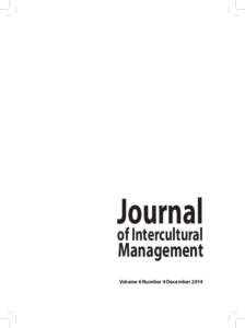 Journal of Intercultural Management Volume 6 Number 4 December 2014