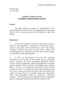 LC Paper No. CB[removed])  For discussion on 6 July[removed]Legislative Council on Security