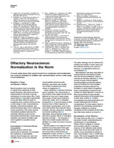Olfactory Neuroscience: Normalization Is the Norm