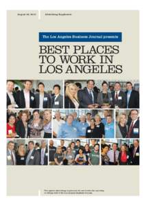 August 20, 2012  Advertising Supplement The Los Angeles Business Journal presents