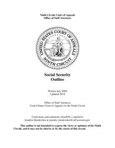 Ninth Circuit Court of Appeals Office of Staff Attorneys Social Security Outline Written July 2000