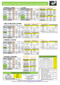 RAINBOW JET FAST FERRY TIMETABLE AND FARE INFORMATIONFebruary – 31 March Mainland Dōzen
