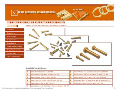BRASS BOLTS/MACHINE SCREWS/BRASS SCREWS :  Brass Bolts/Machine Screws : Brass Pan Head Screws DIN 85
