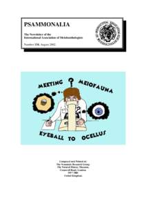 PSAMMONALIA The Newsletter of the International Association of Meiobenthologists Number 134, August[removed]Composed and Printed at: