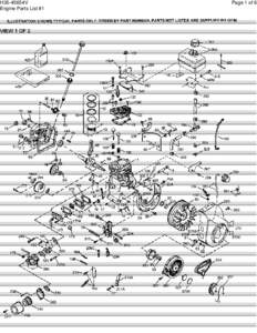 H35-45654V Engine Parts List #1 Page 1 of 6  H35-45654V
