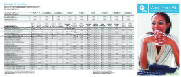 Summary of your rates  About Your Bill The Florida Public Service Commission approved the following rates and charges effective June 1, 2016. Visit FPL.com/rates for a complete list of all rates or
