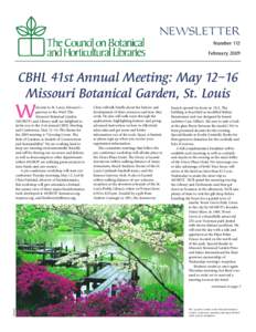 CBHL newsletter Feb 09 (Page 1)