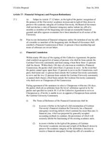 CUASA Proposal  June 16, 2014 Article 17: Financial Stringency and Program Redundancy 17.1