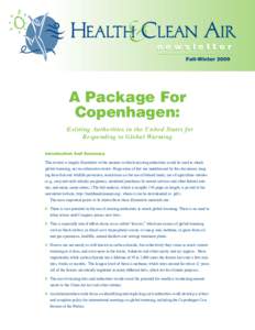 newsletter Fall-Winter 2009 A Package For Copenhagen: Existing Authorities in the United States for