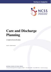 Care and Discharge Planning A Guide for Service Providers Serial No: 032/SDD19/DEC06