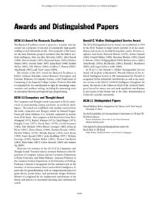 Awards and Distinguished Papers