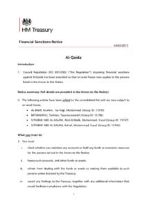 Financial Sanctions Notice[removed]Al-Qaida Introduction
