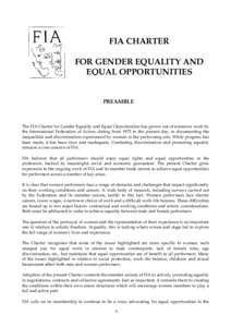 FIA CHARTER FOR WOMEN PERFORMERS