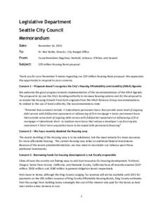 Legislative Department Seattle City Council Memorandum Date:  November 14, 2016