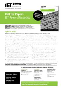 Journals  Call for Papers IET Power Electronics  OPEN