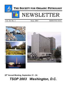 THE SOCIETY FOR ORGANIC PETROLOGY  NEWSLETTER June, 2003  ISSN