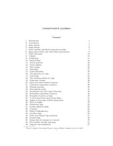 COMMUTATIVE ALGEBRA  Contents.