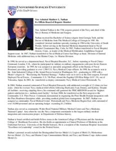 Vice Admiral Matthew L. Nathan Ex Officio Board of Regents Member