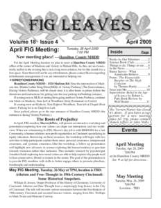 FIG Leaves Volume 18 Issue 4 April FIG Meeting:  April 2009