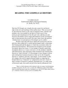 Reading the Gospels As History