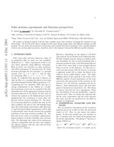 1  Solar neutrino experiments and Borexino perspectives arXiv:hep-phv1 6 Dec 2001