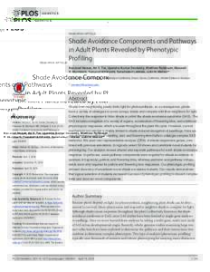 Shade Avoidance Components and Pathways in Adult Plants Revealed by Phenotypic Profiling