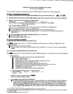 APPROVED JURISDICTIONAL DETERMINATION FORM U.S. Army Corps of Engineers This form should be completed by following the instructions provided in Section IV of the JD Form Instructional Guidebook. SECTION 1: BACKGROUND INF