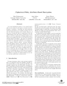 Ciphertext-Policy Attribute-Based Encryption