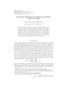 PROCEEDINGS OF THE AMERICAN MATHEMATICAL SOCIETY Volume 138, Number 10, October 2010, Pages 3481–3494 SArticle electronically published on May 5, 2010